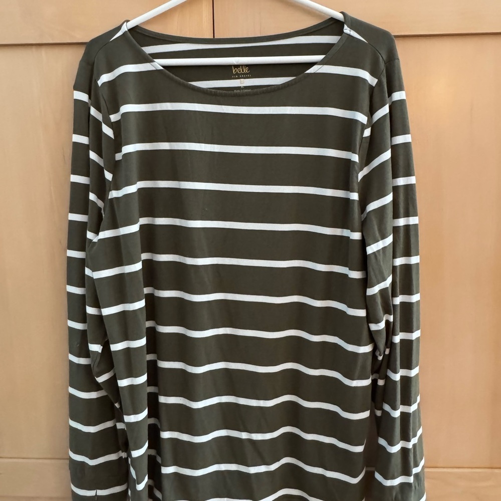 Belle by Kim Gravel Striped Tunic Tripleluxe Fabric Key Hole Thumb Detail